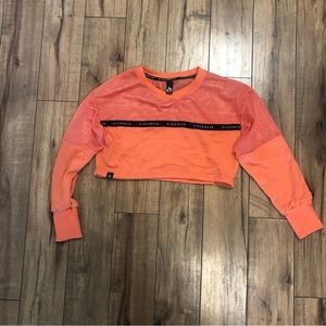 Ryderwear coral cropped sweatshirt